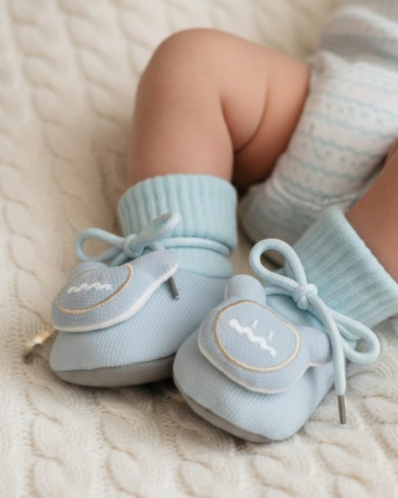 Soft Infant Booties with Laces