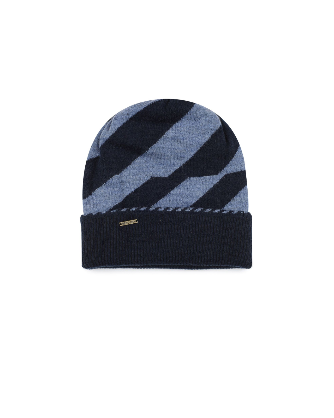 Wool Blend Diagonal Winter Beanie For Women