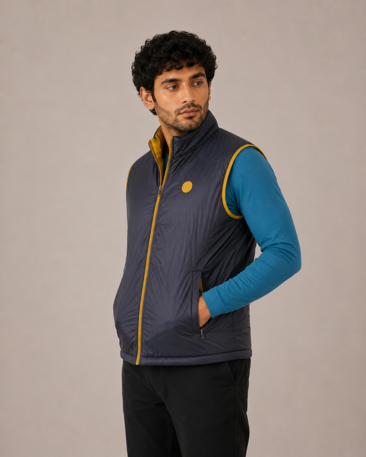 Sleeveless Reversible Puffer Jacket For Men
