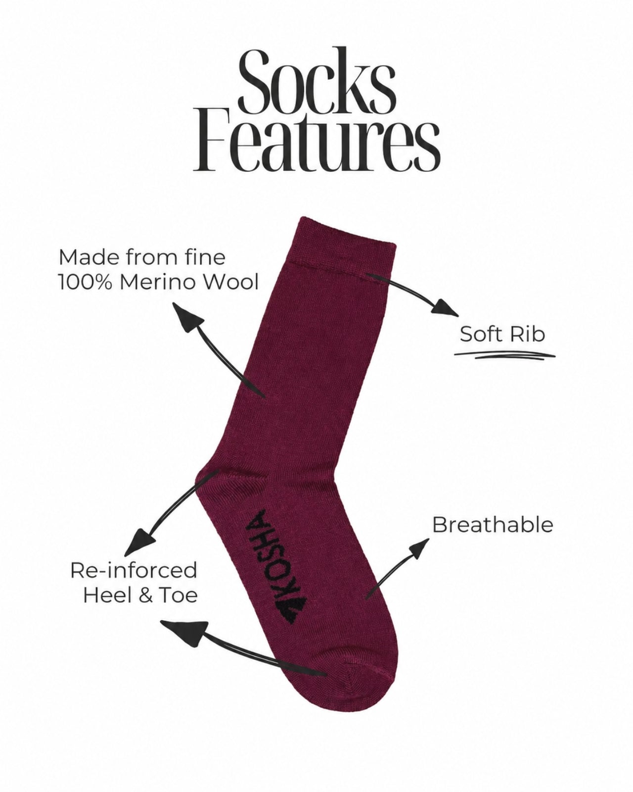 Women's Classic Merino Wool Crew Length Socks
