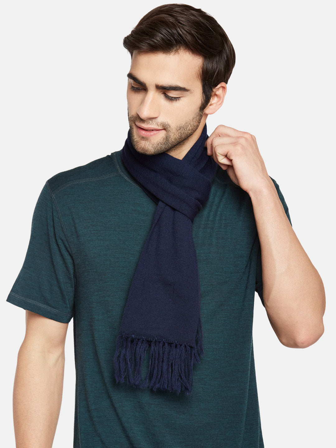 Plain Tassel Merino Wool Muffler For Men