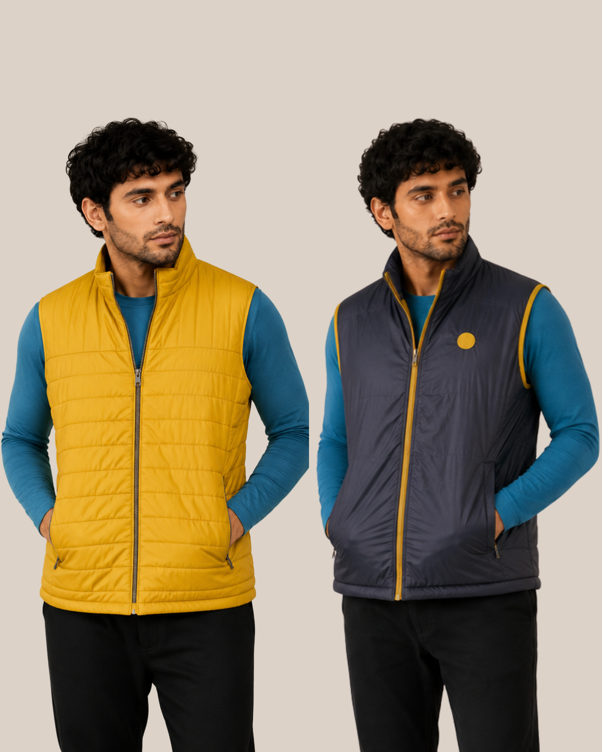 Sleeveless Reversible Puffer Jacket For Men