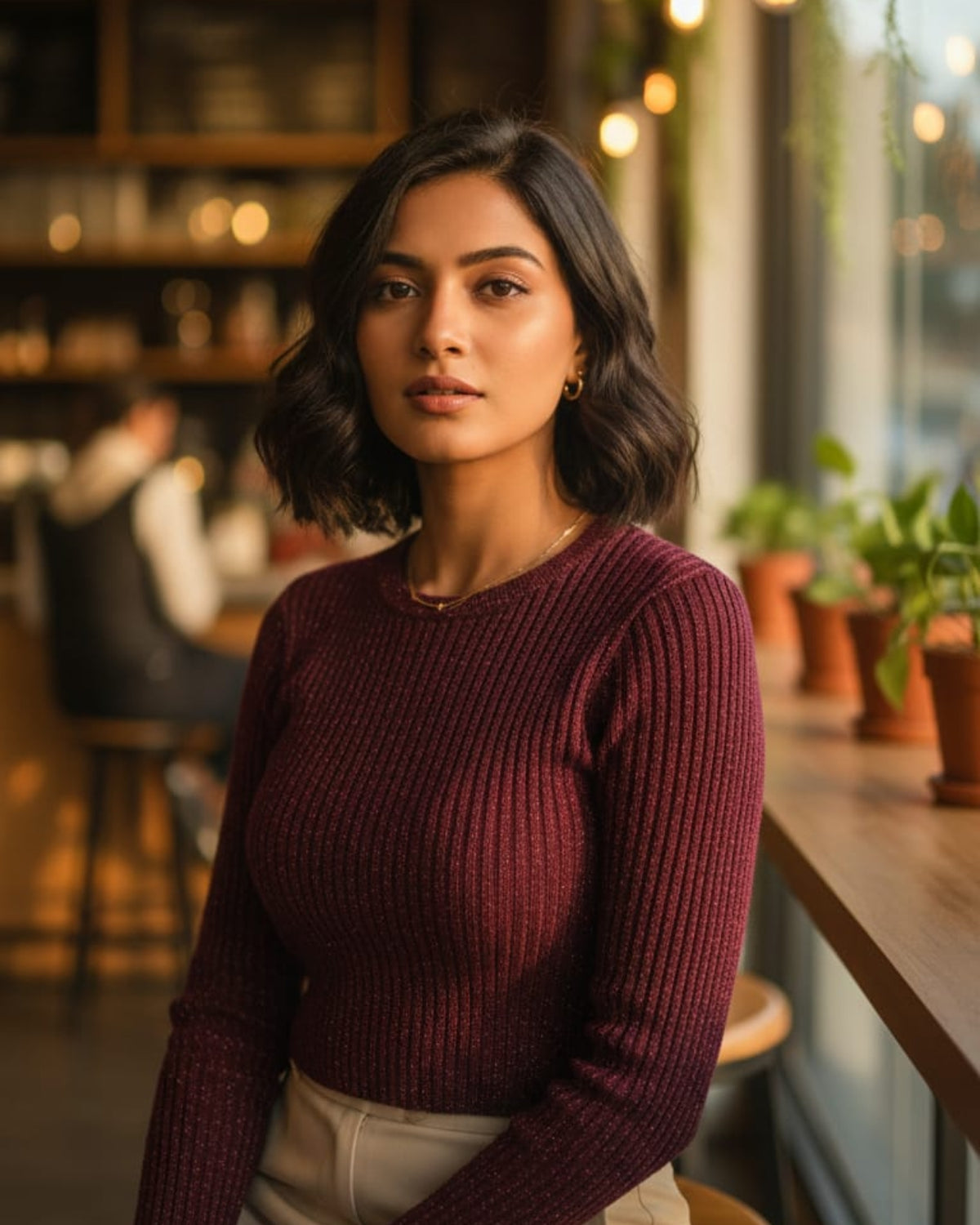 Slim-fit Ribbed Winter Top