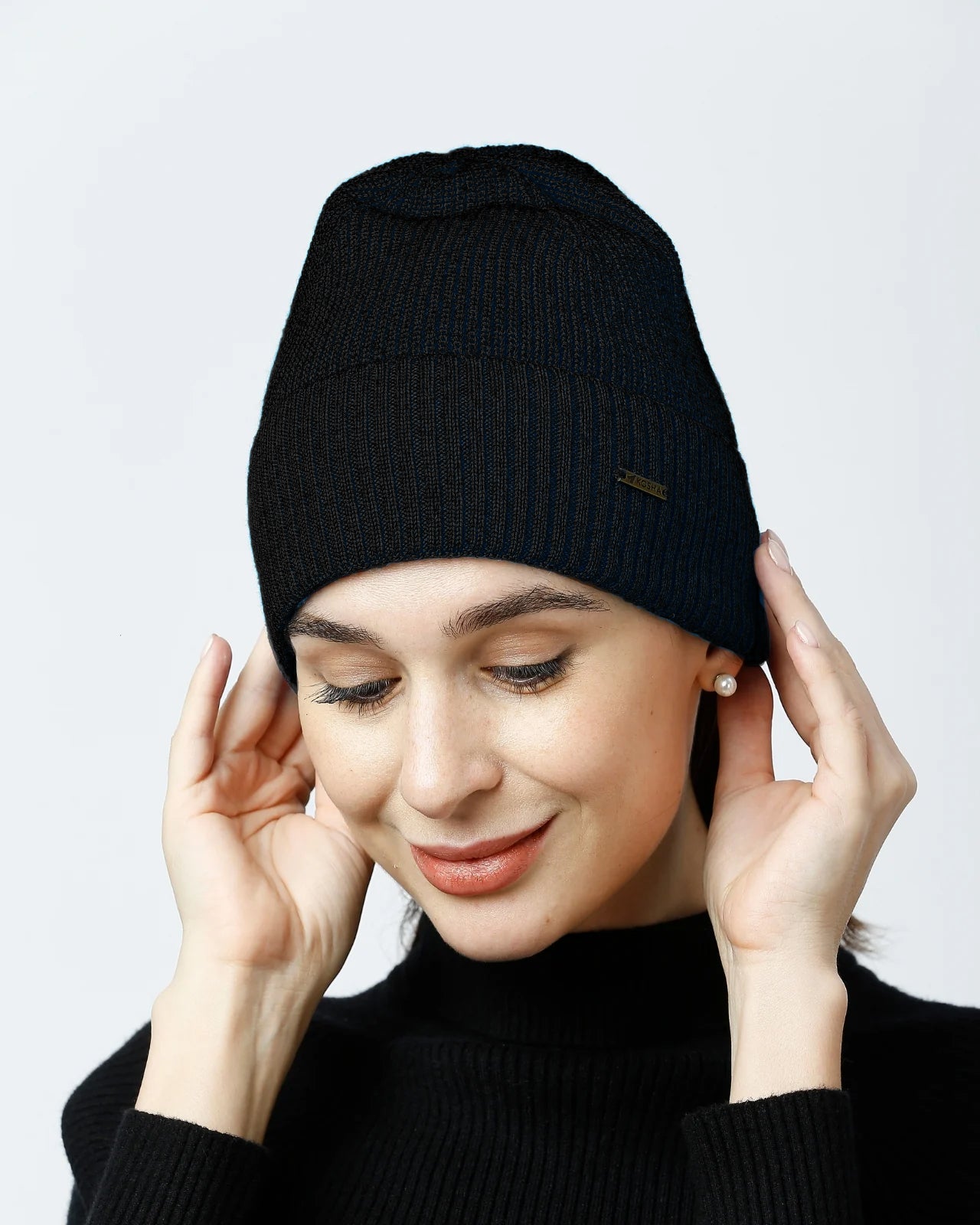 Tuck Knit Merino Wool Beanie For Women