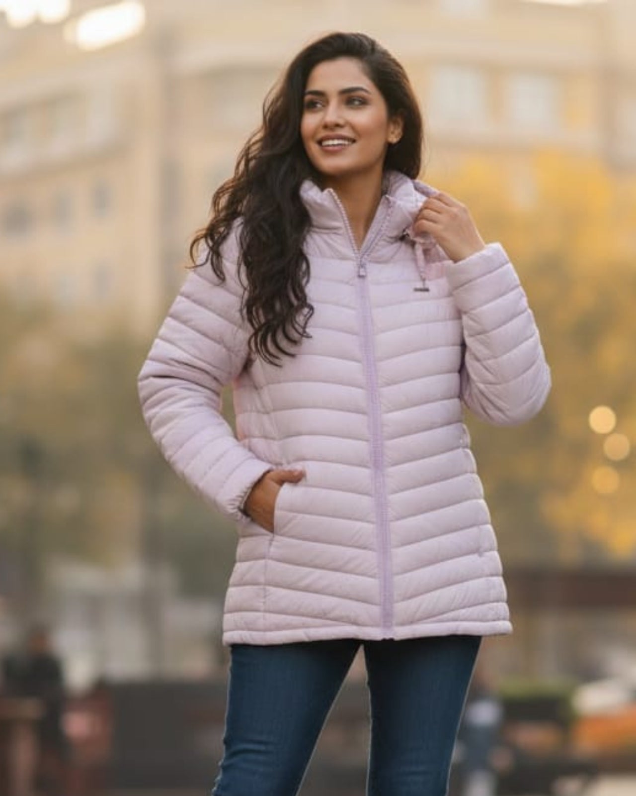 Lightweight Packable Puffer Jacket For Women