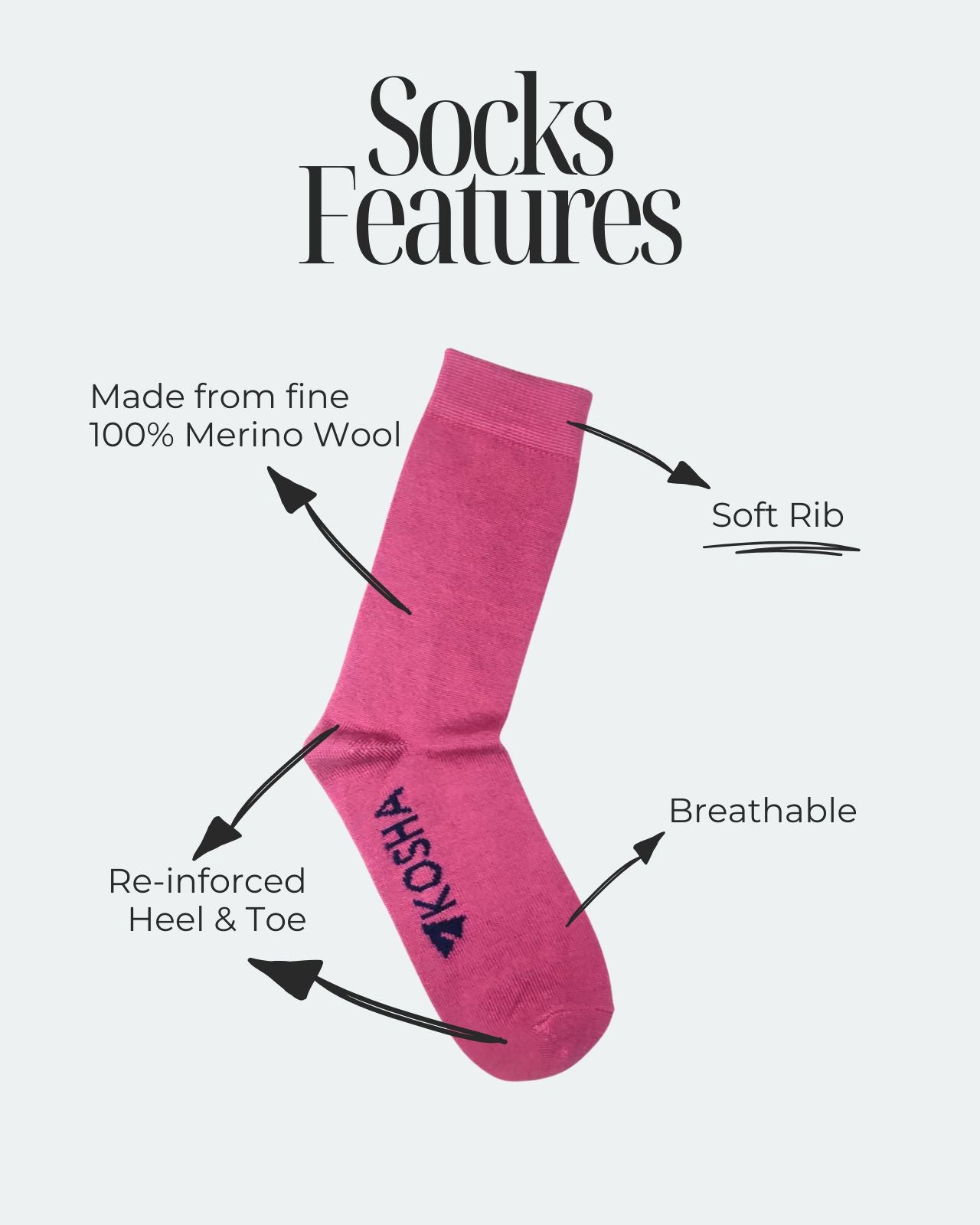 Women's Classic Merino Wool Crew Length Socks