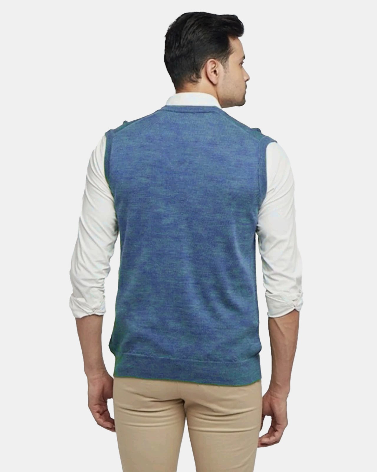 Sleeveless Merino Wool Monte Carlo V-Neck Pullover For Men