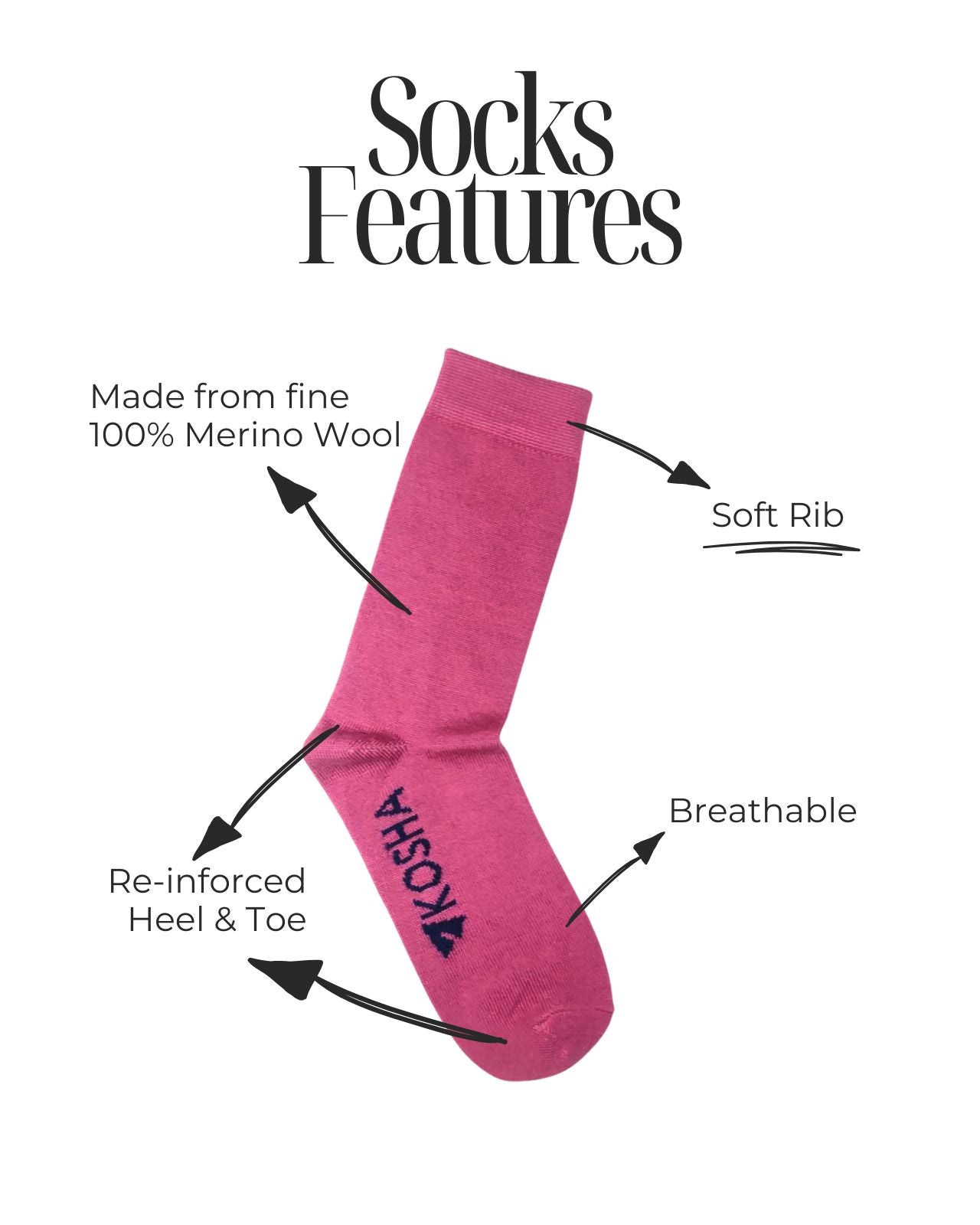Women's Classic Merino Wool Crew Length Socks