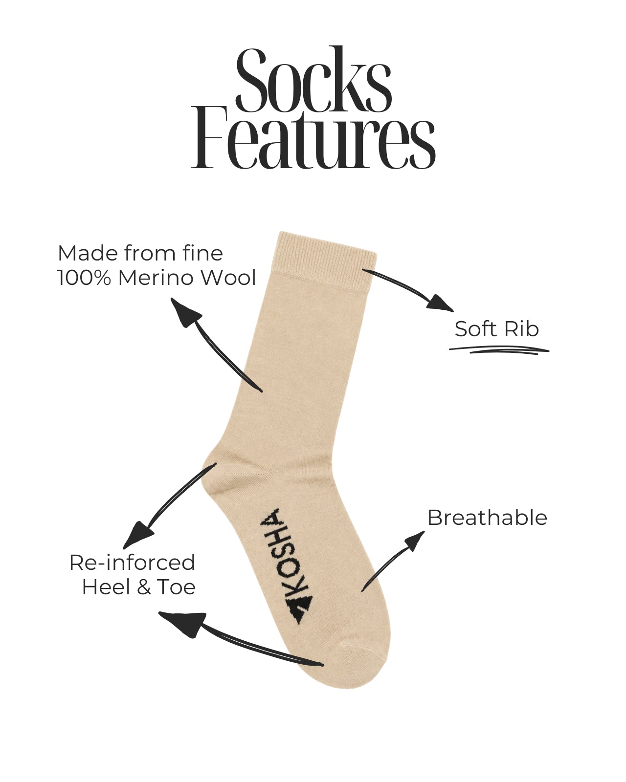 Women's Classic Merino Wool Crew Length Socks