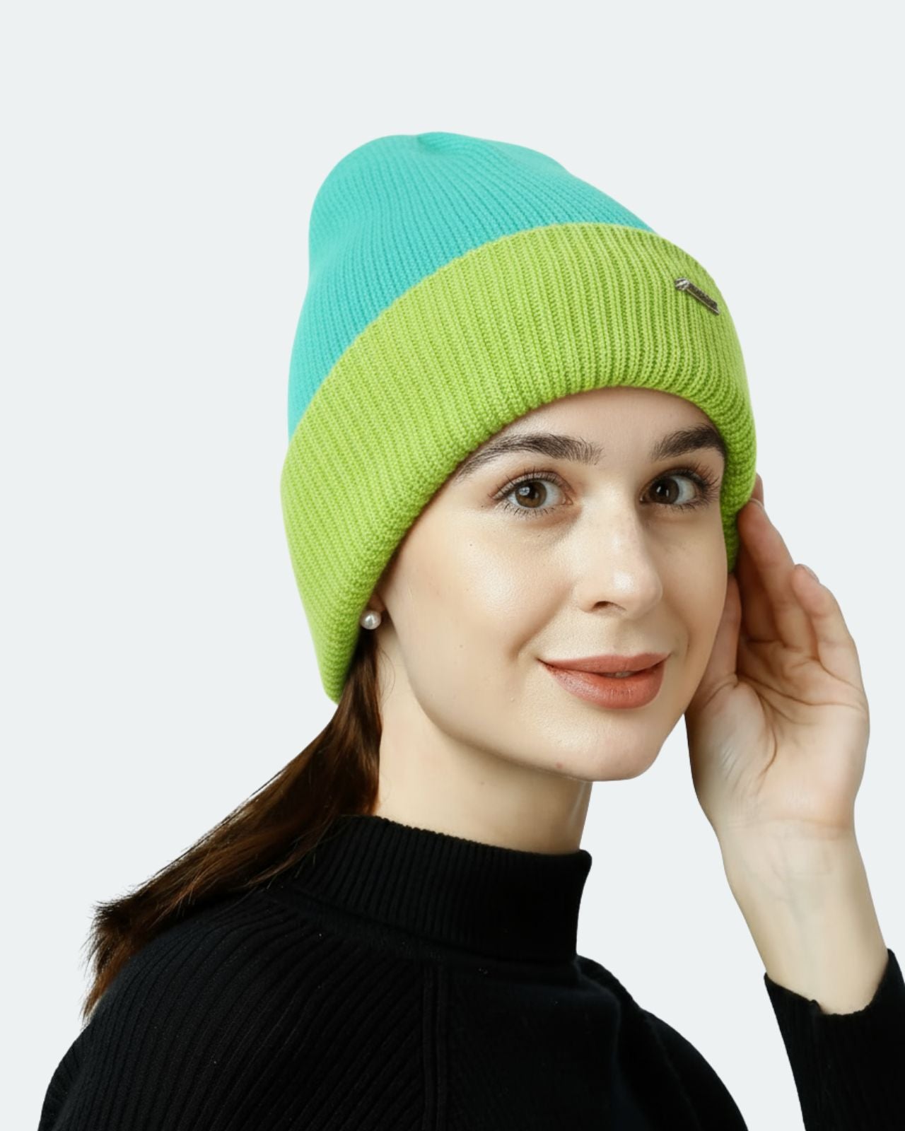 Wool Blend Reversible Beanie For Women