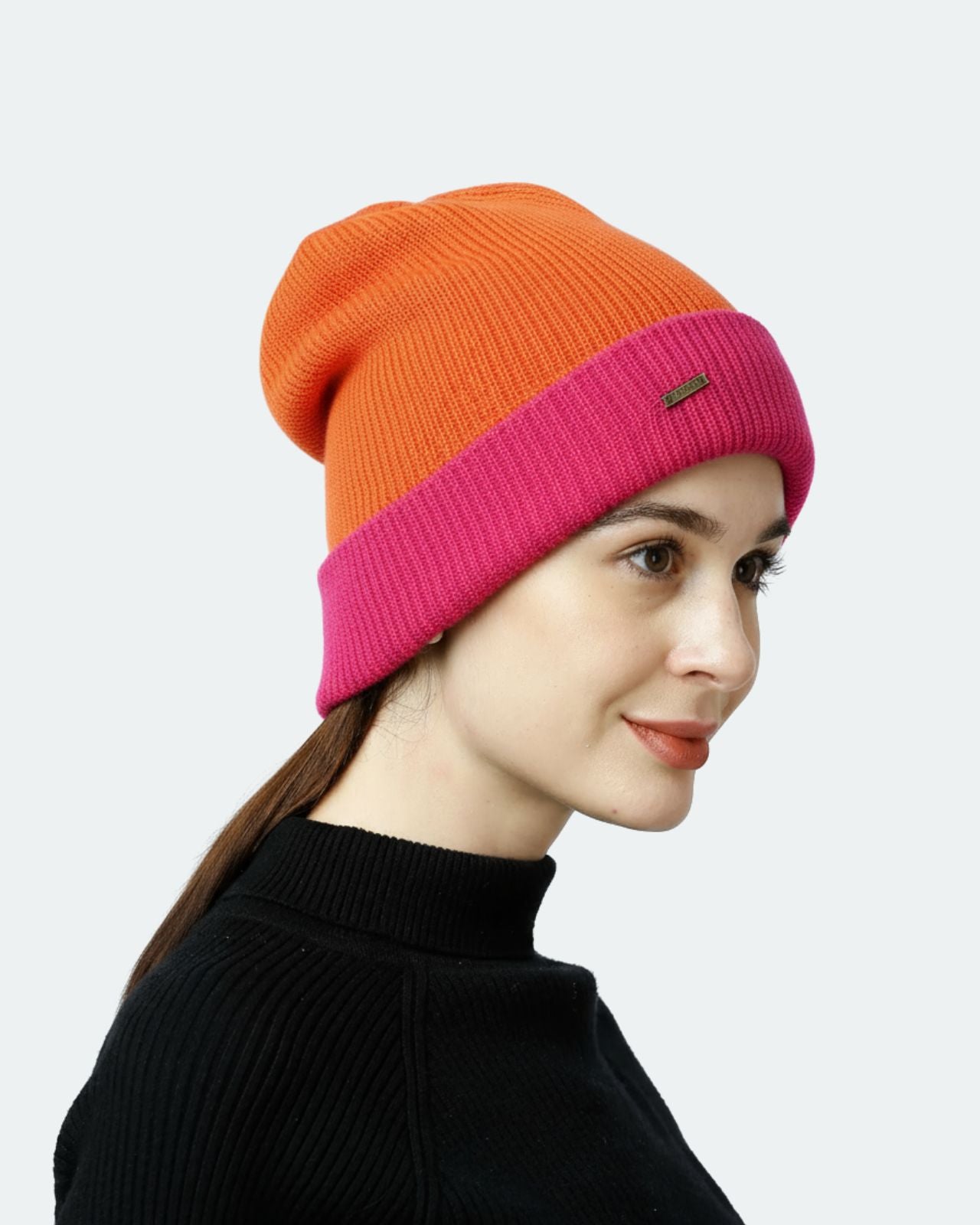 Wool Blend Reversible Beanie For Women
