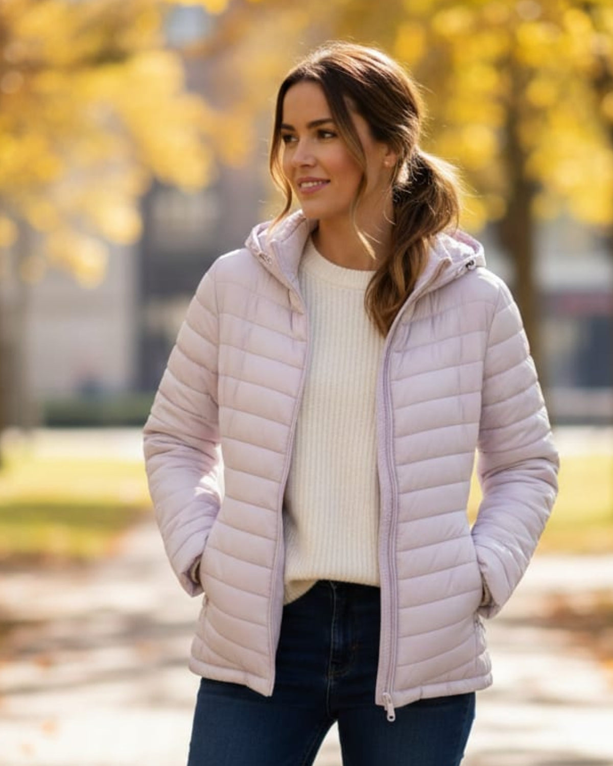 Lightweight Packable Puffer Jacket For Women