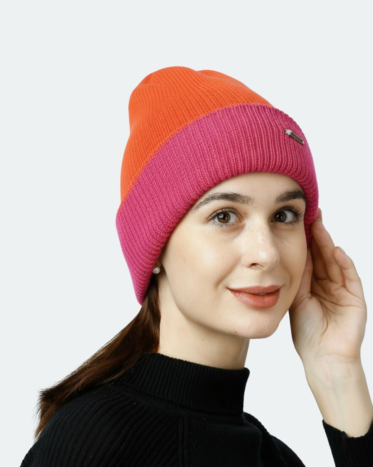 Wool Blend Reversible Beanie For Women