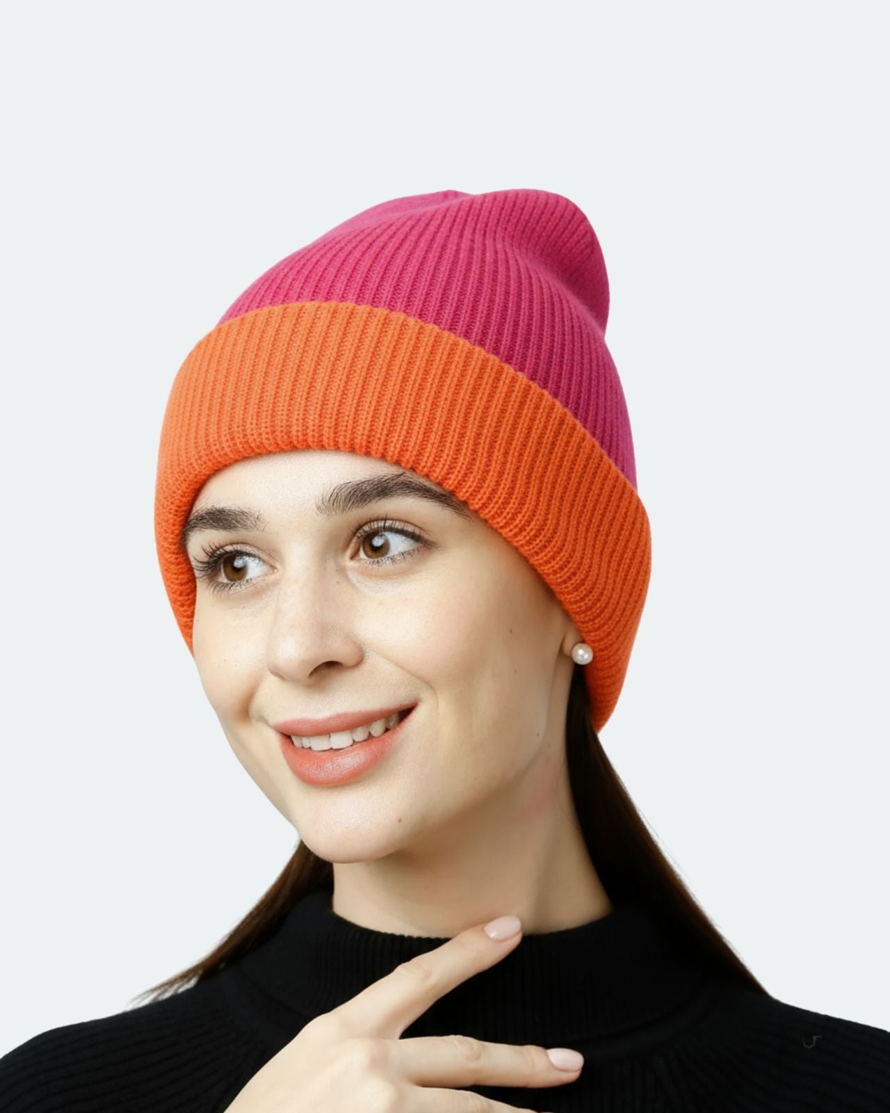 Wool Blend Reversible Beanie For Women