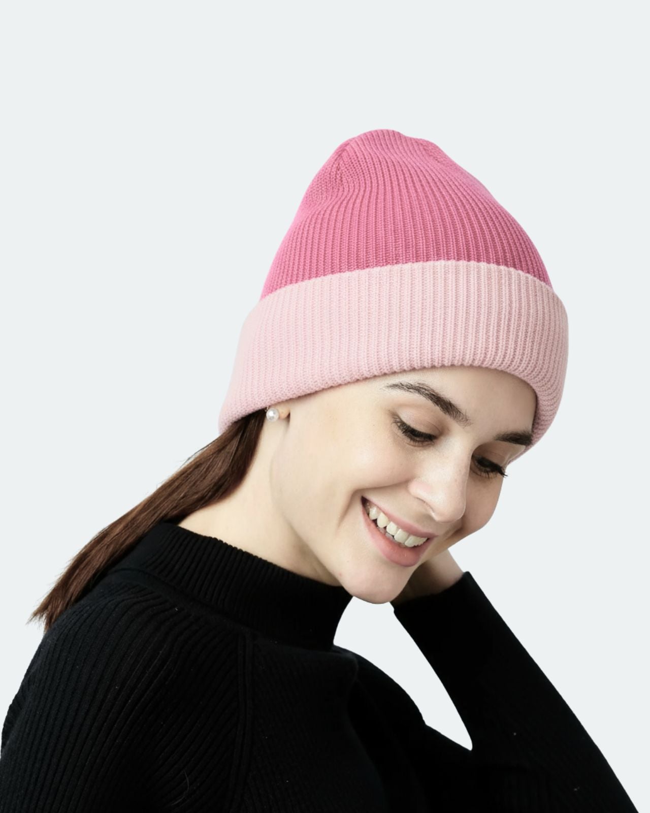 Wool Blend Reversible Beanie For Women