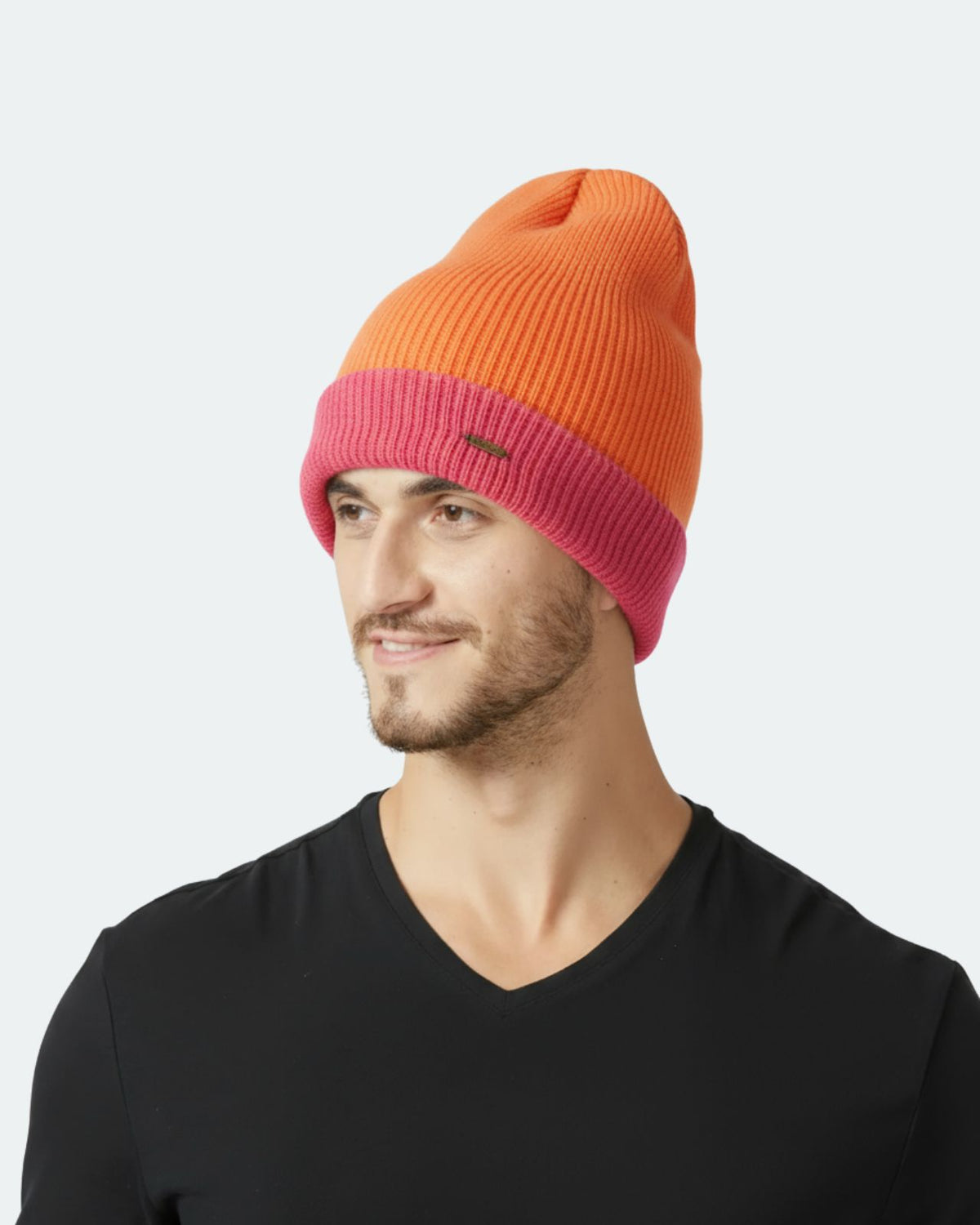 Wool Blend Reversible Beanie For Men