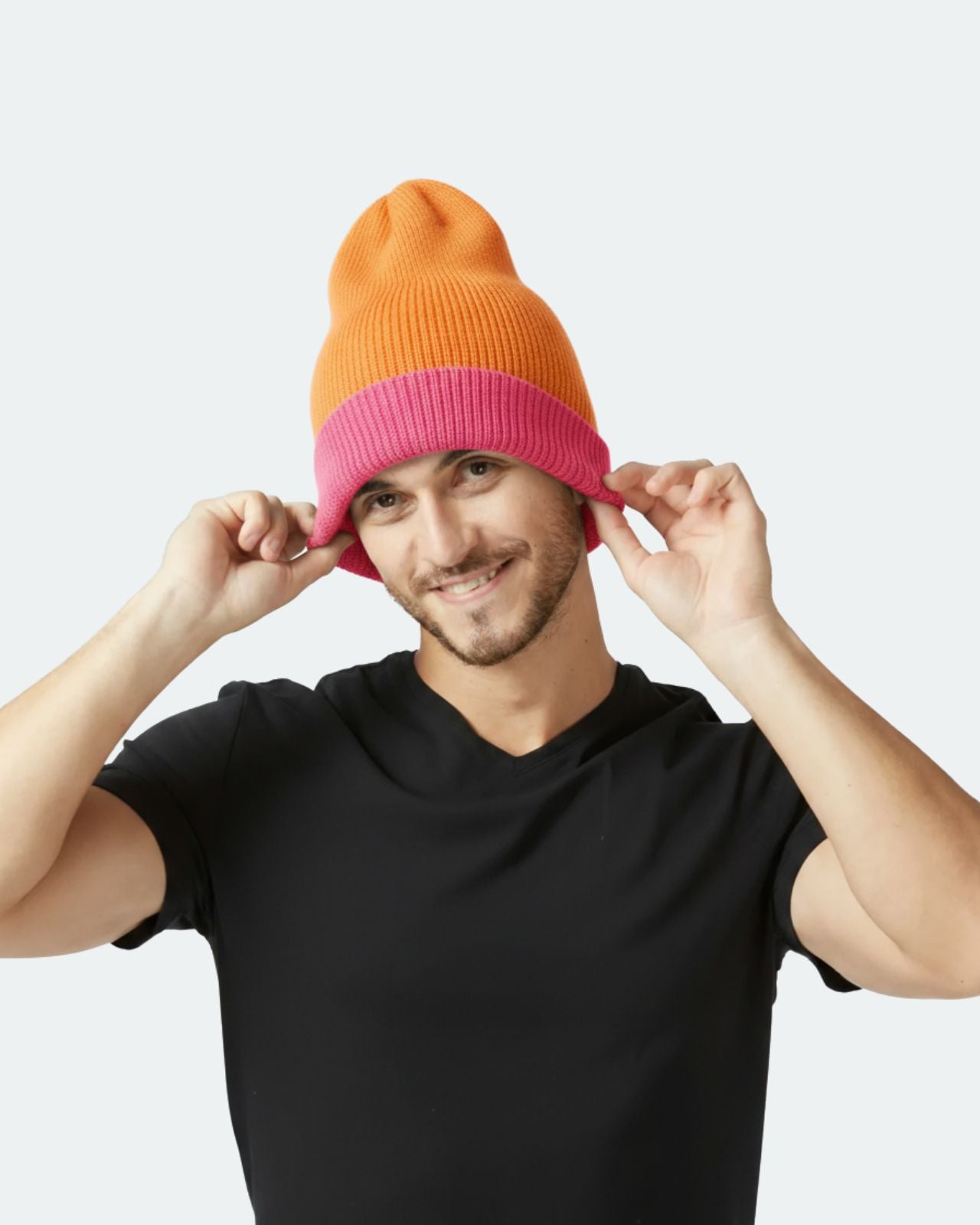 Wool Blend Reversible Beanie For Men