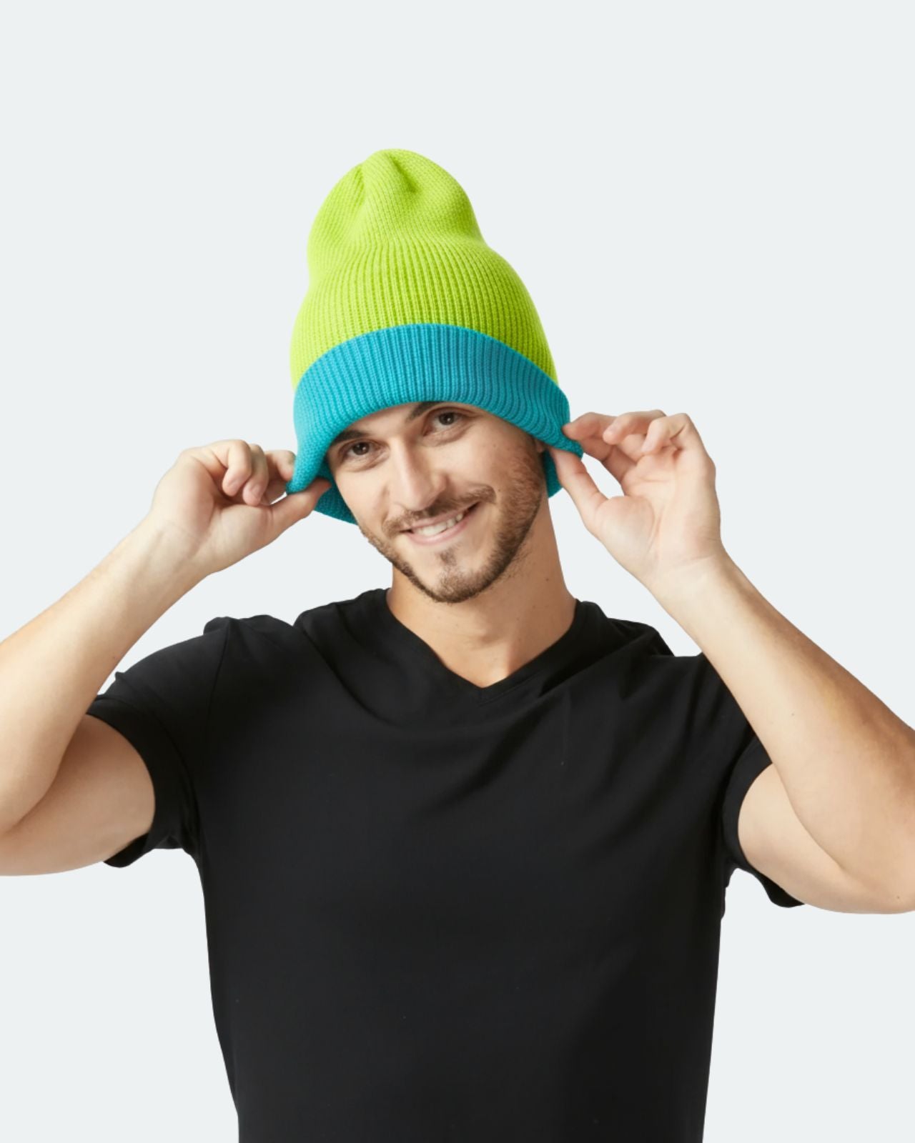 Wool Blend Reversible Beanie For Men