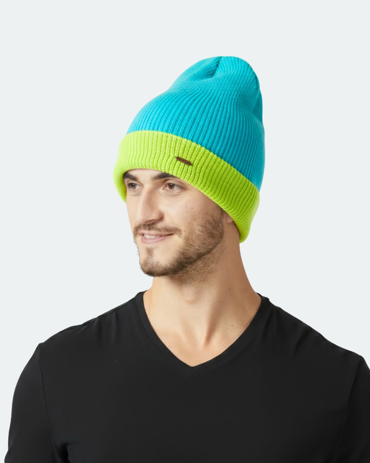 Wool Blend Reversible Beanie For Men
