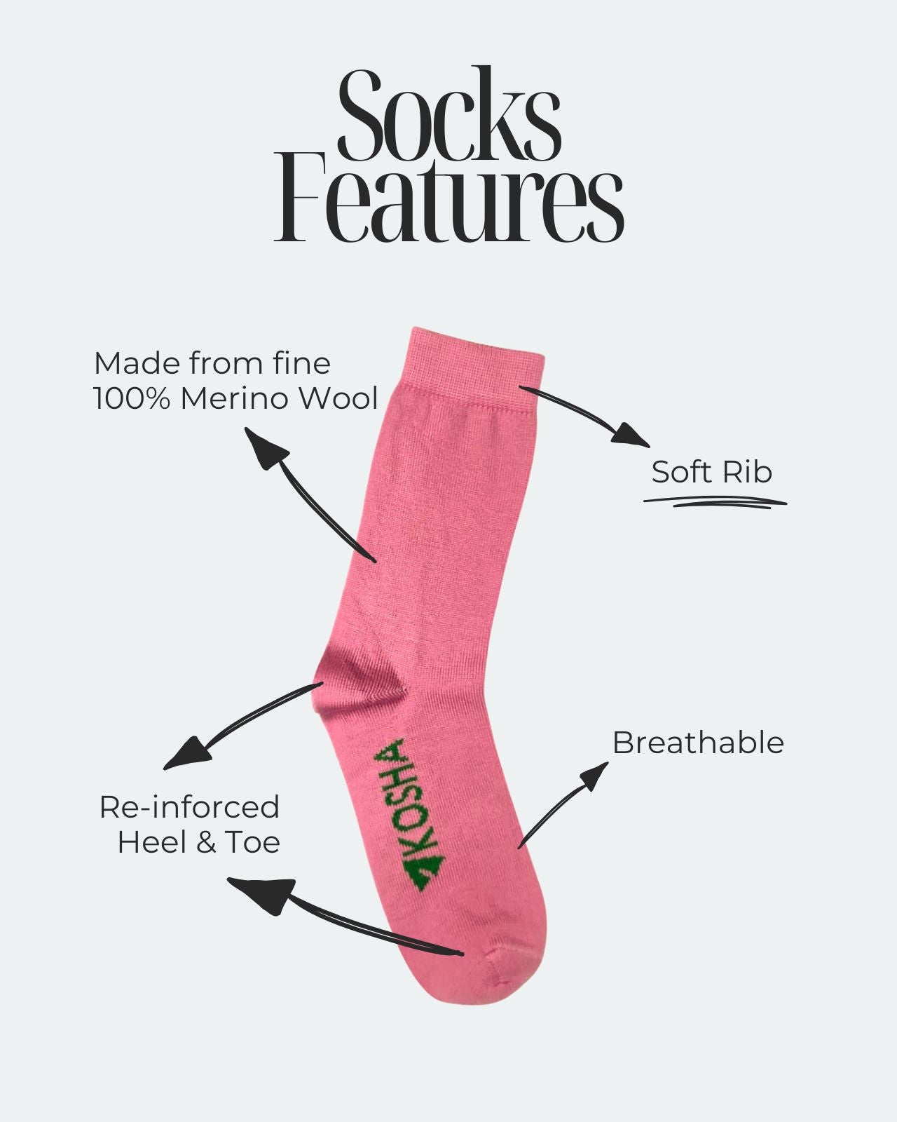Women's Classic Merino Wool Crew Length Socks