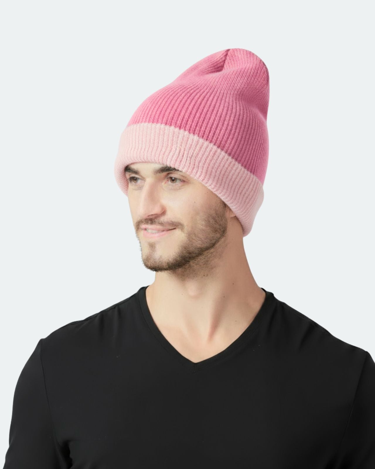 Wool Blend Reversible Beanie For Men