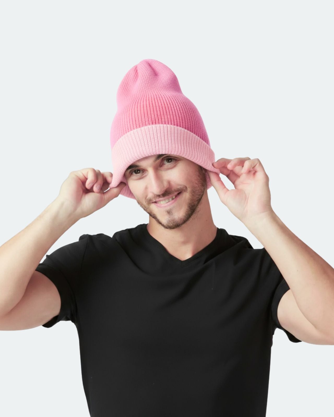 Wool Blend Reversible Beanie For Men