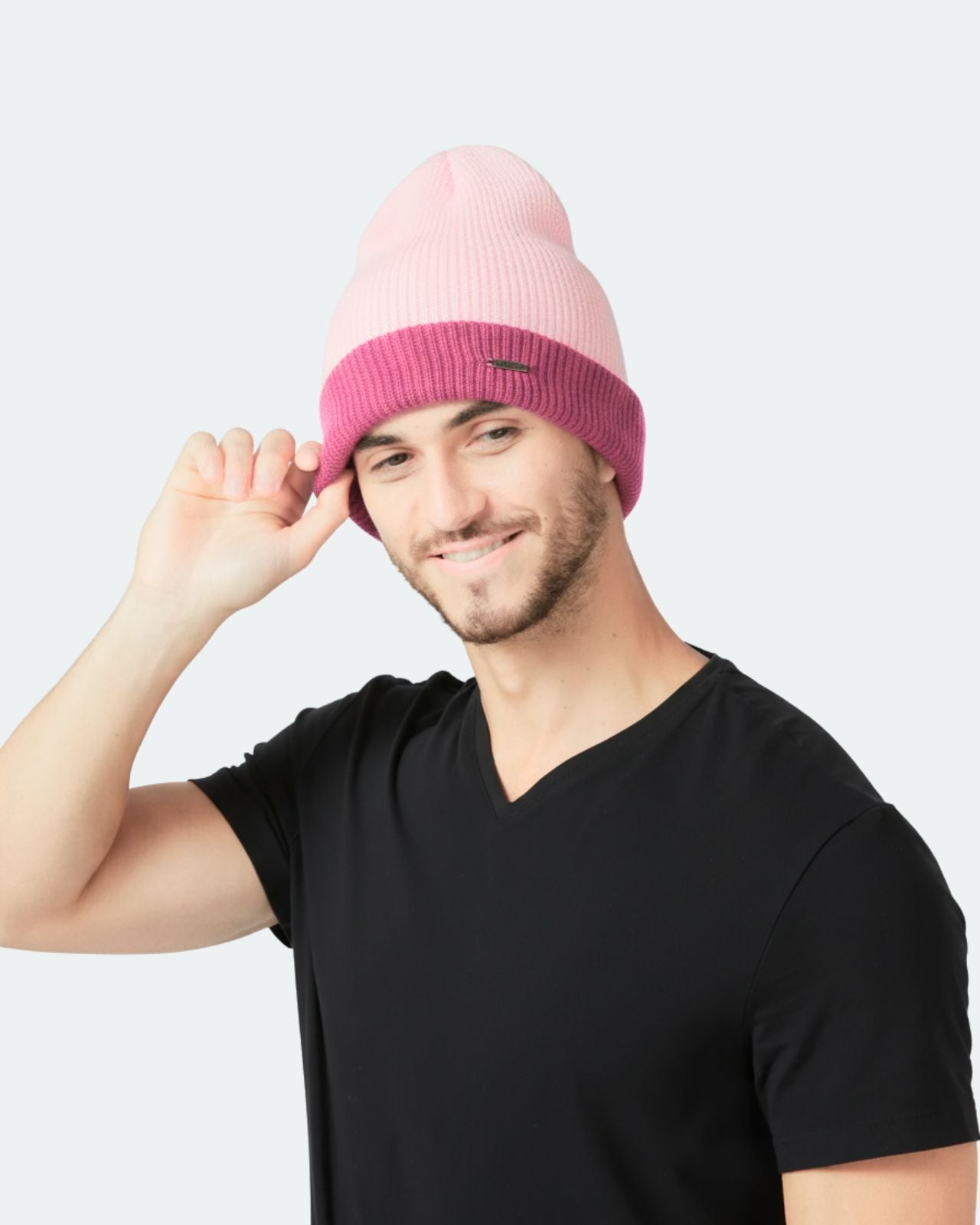 Wool Blend Reversible Beanie For Men