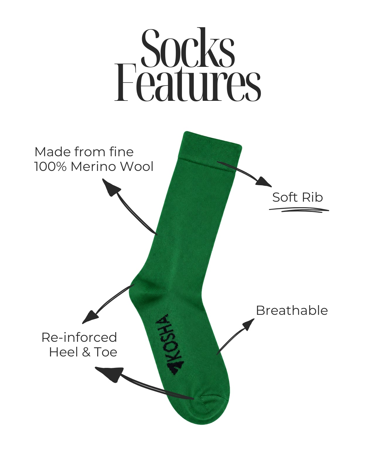 Women's Classic Merino Wool Crew Length Socks