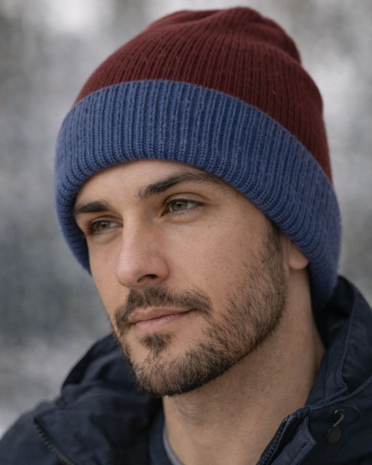 Merino Wool Reversible Beanie For Men
