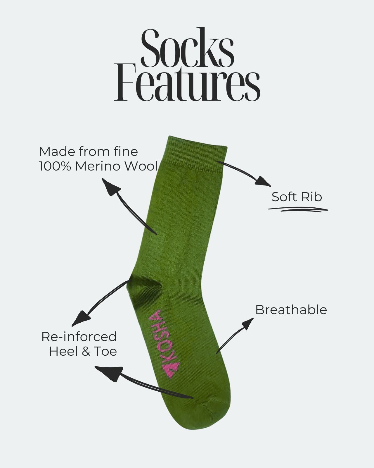 Women's Classic Merino Wool Crew Length Socks