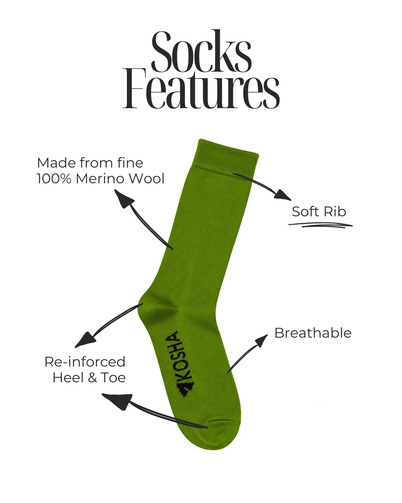 Women's Classic Merino Wool Crew Length Socks