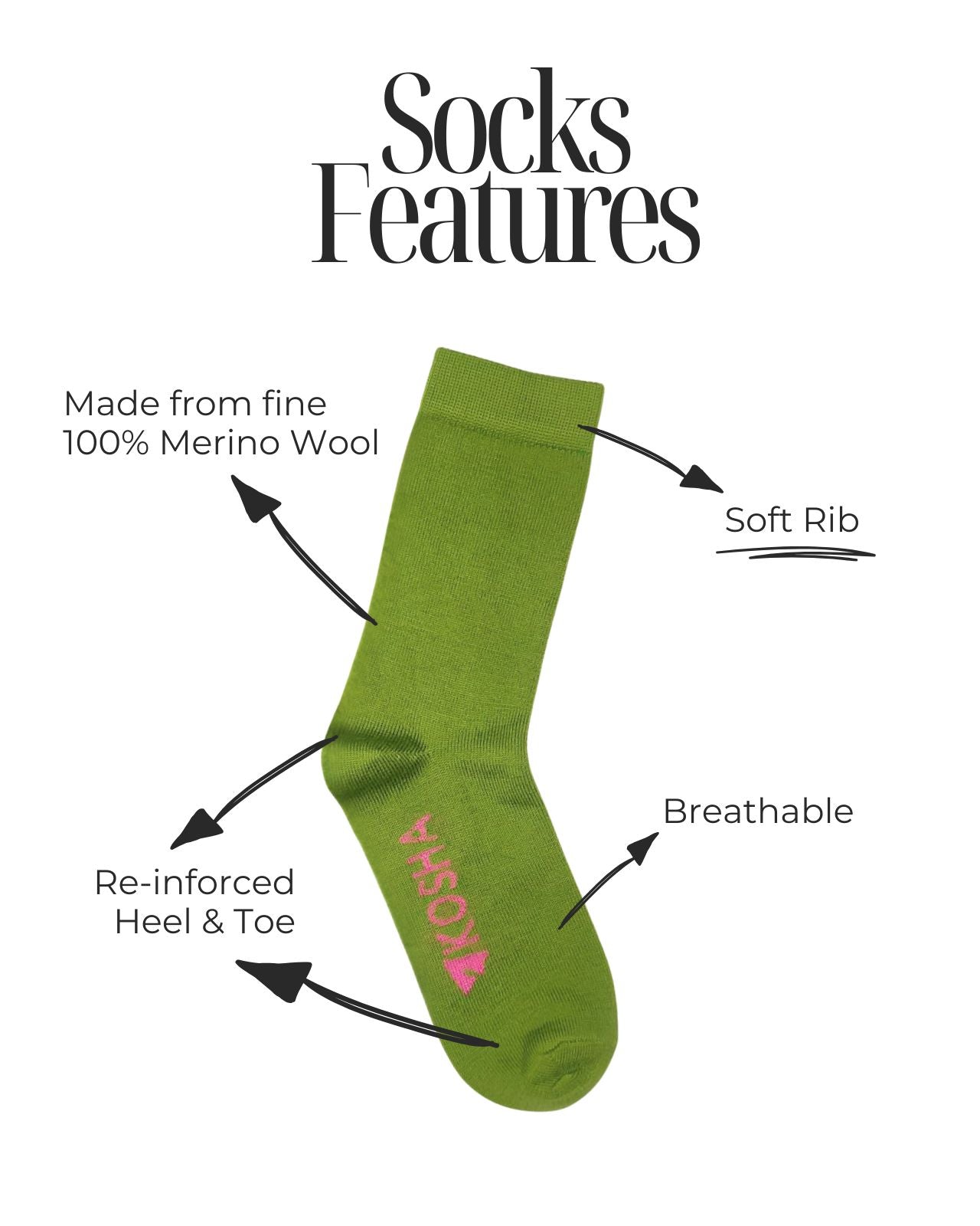 Women's Classic Merino Wool Crew Length Socks