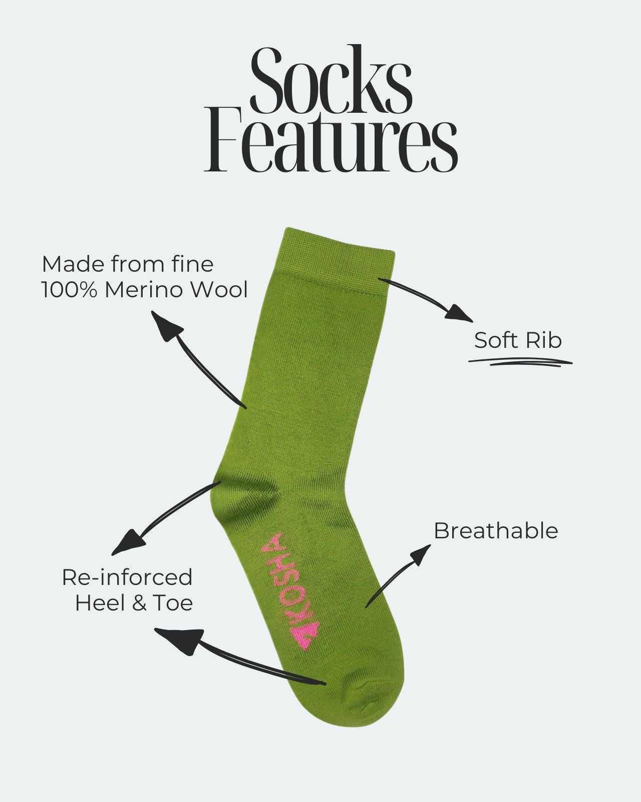 Women's Classic Merino Wool Crew Length Socks
