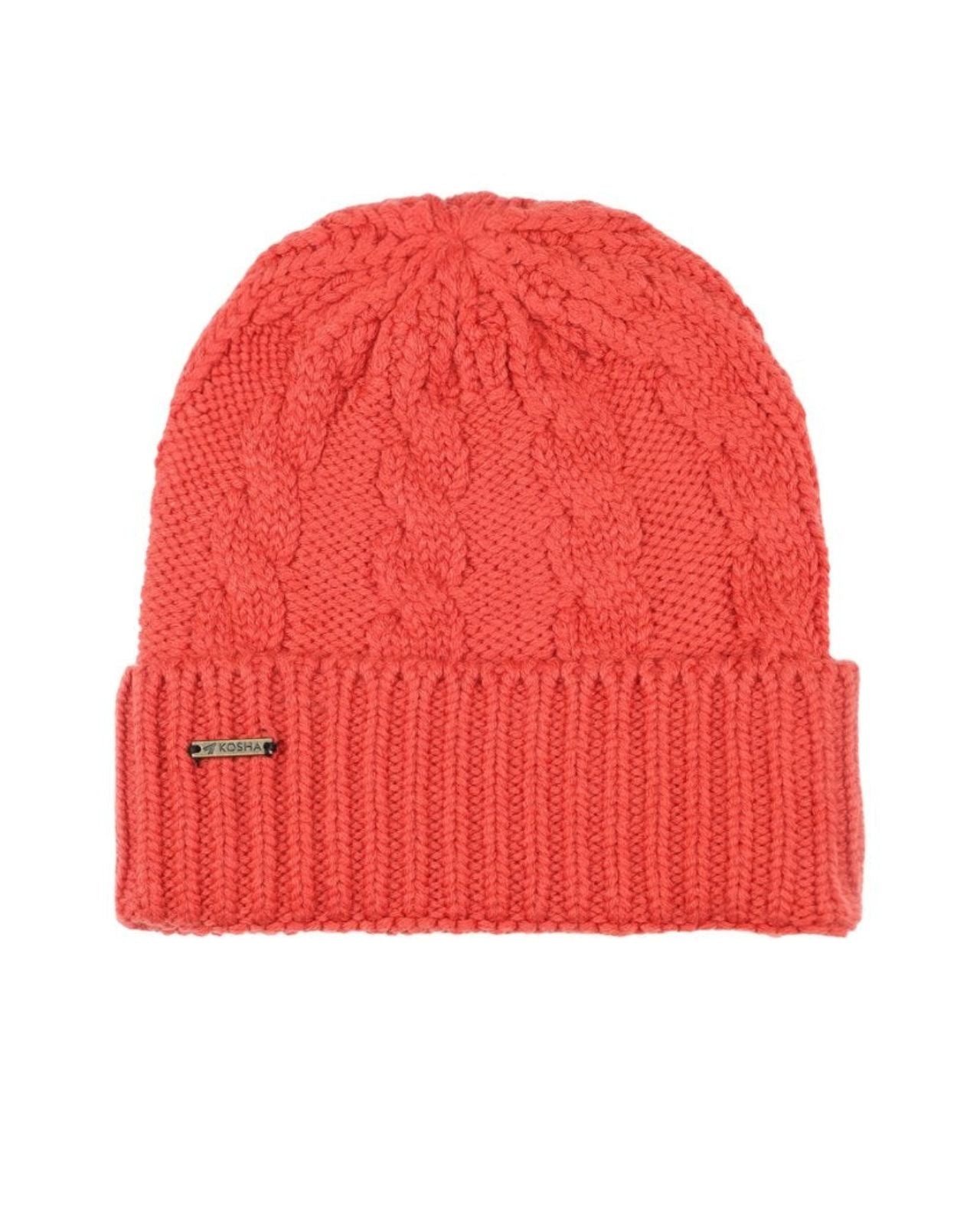 Acrylic Wool Cable Knit Winter Beanie For Women