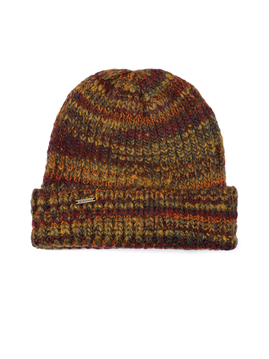 Wool Blend Multicolored Winter Beanie For Women