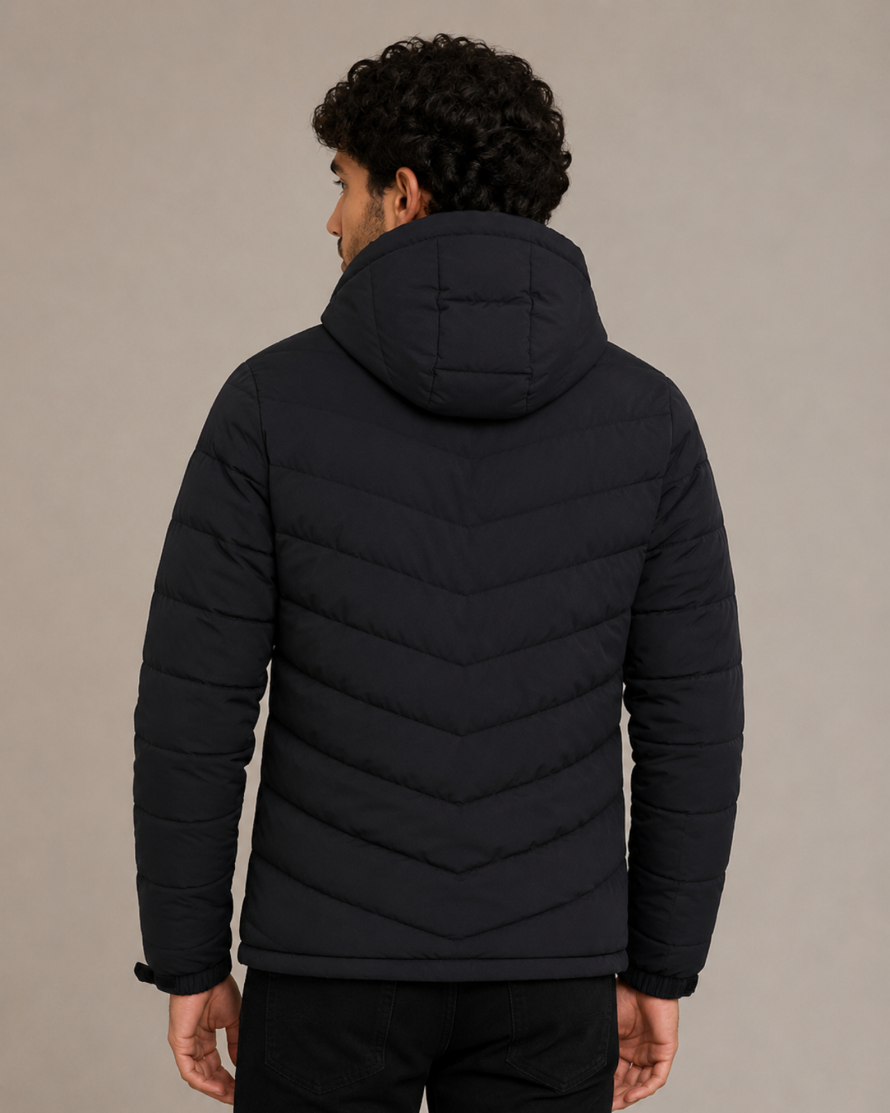 Lightweight Puffer Jacket (Fleece Lined & Detachable Hood)