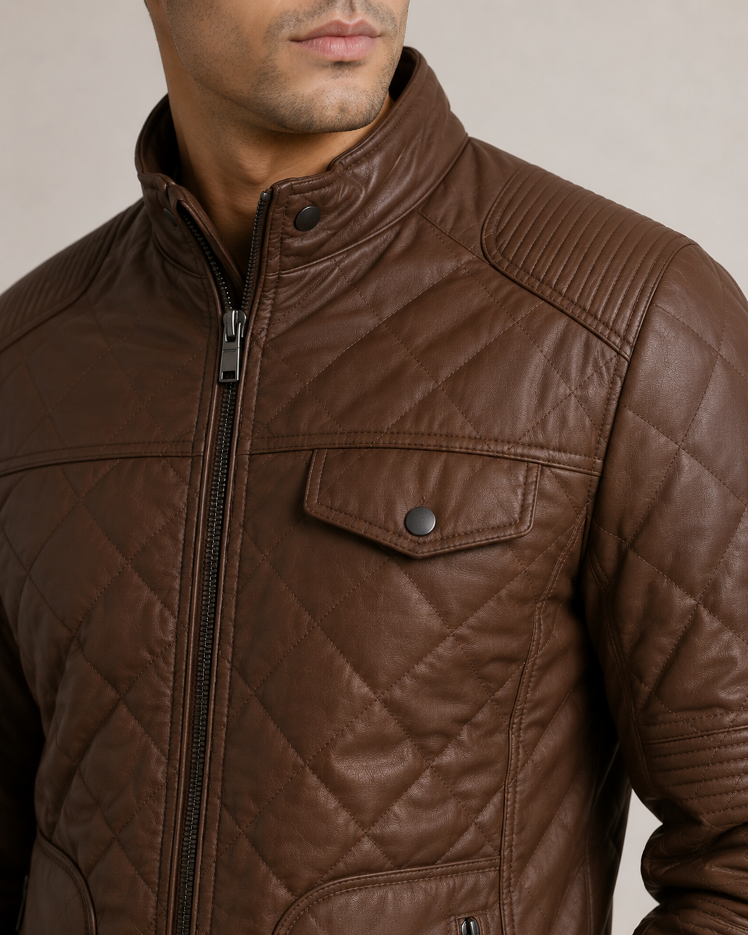 Men's Faux Leather Bomber Jacket Rental
