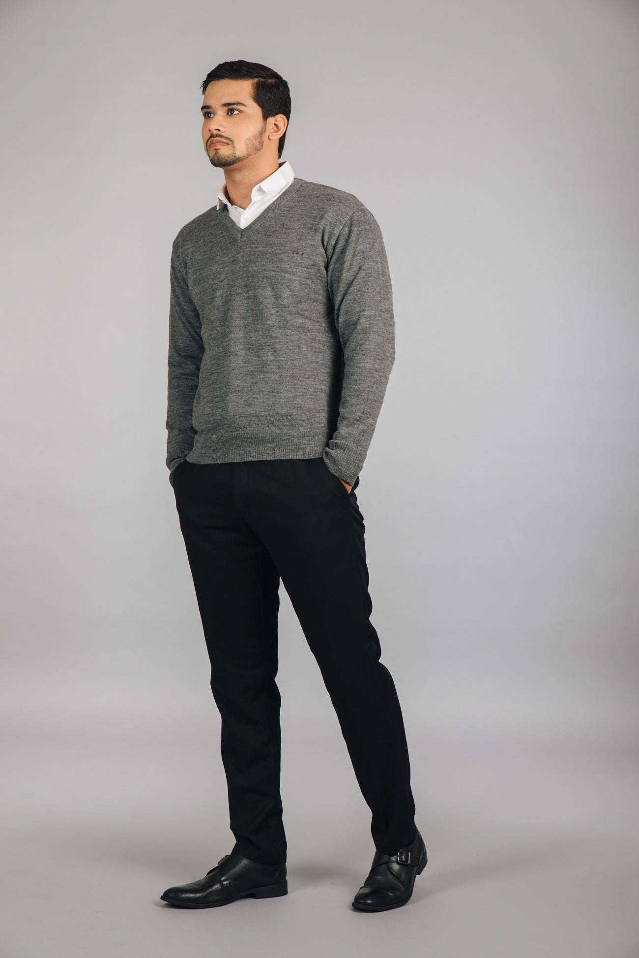 Merino Wool Monte Carlo V-Neck Pullover For Men