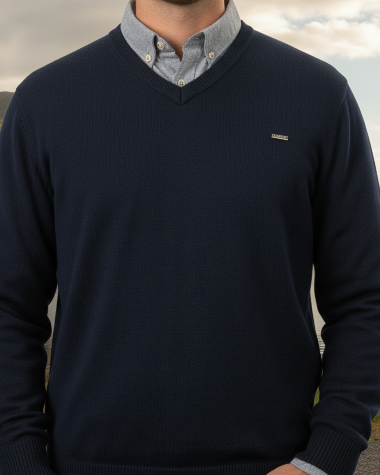 Merino Wool Monte Carlo V-Neck Pullover For Men