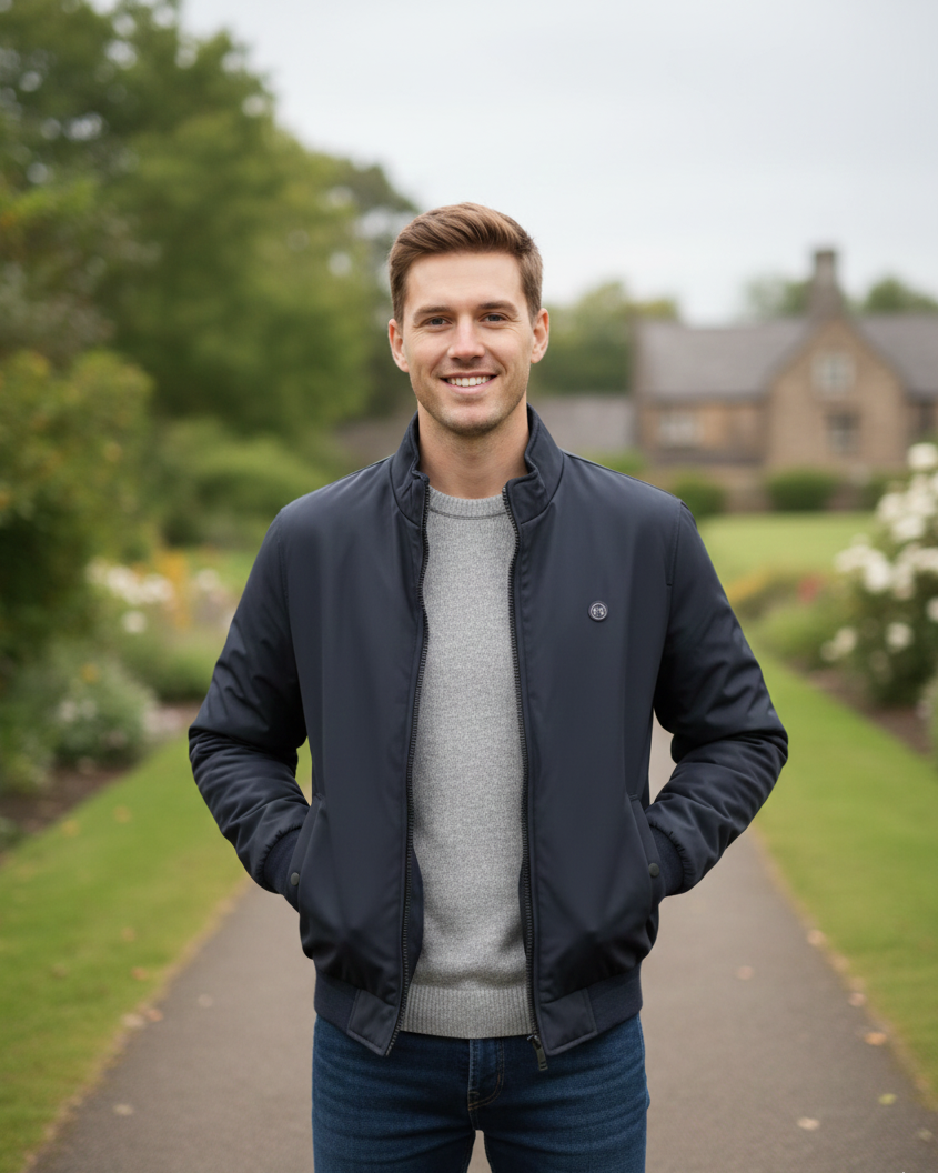 Men’s Plus Size Reversible Bomber Jacket