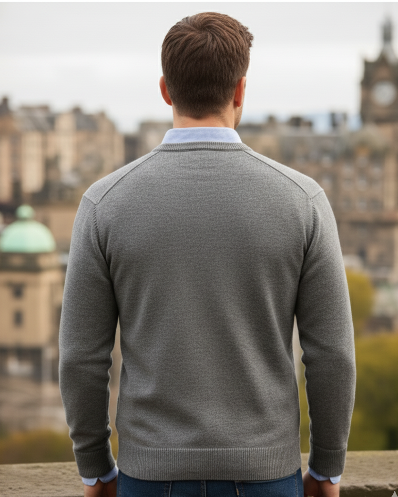 Merino Wool Monte Carlo V-Neck Pullover For Men