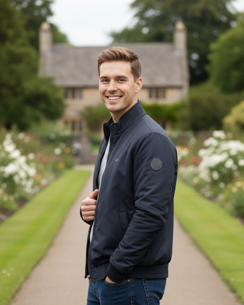 Men’s Plus Size Reversible Bomber Jacket