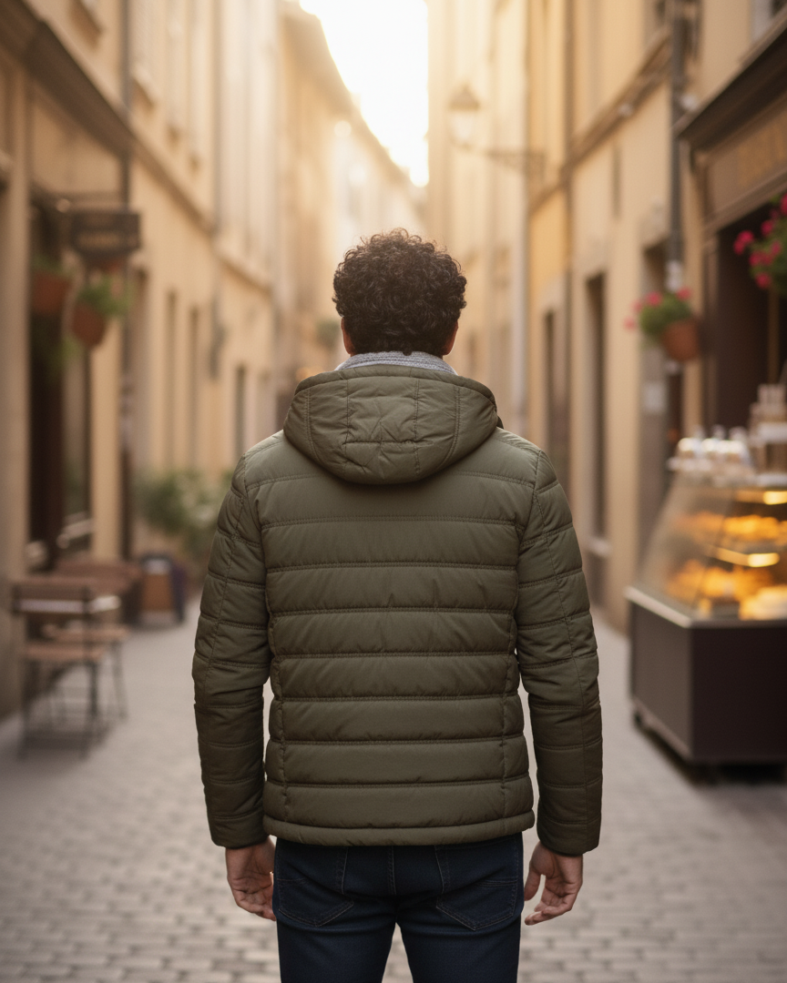 Lightweight Puffer Jacket (Fleece Lined & Detachable Hood)