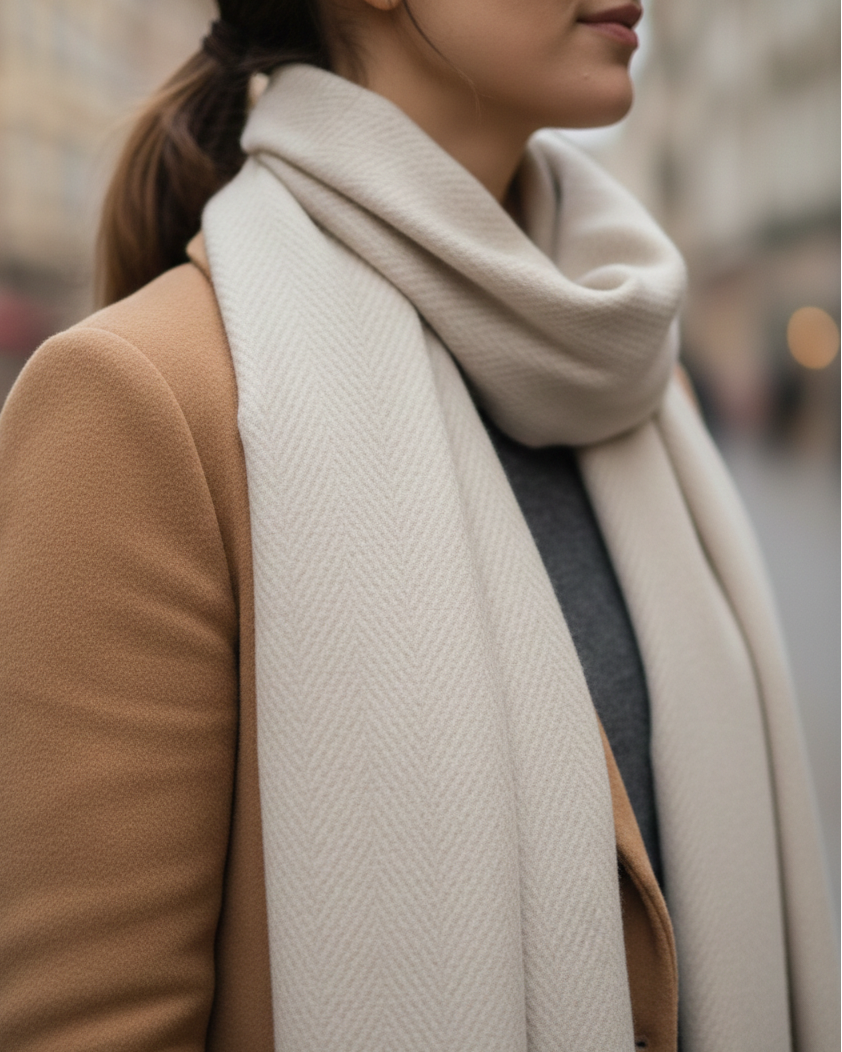 Extra Soft Wool Stole with Tassels For Women