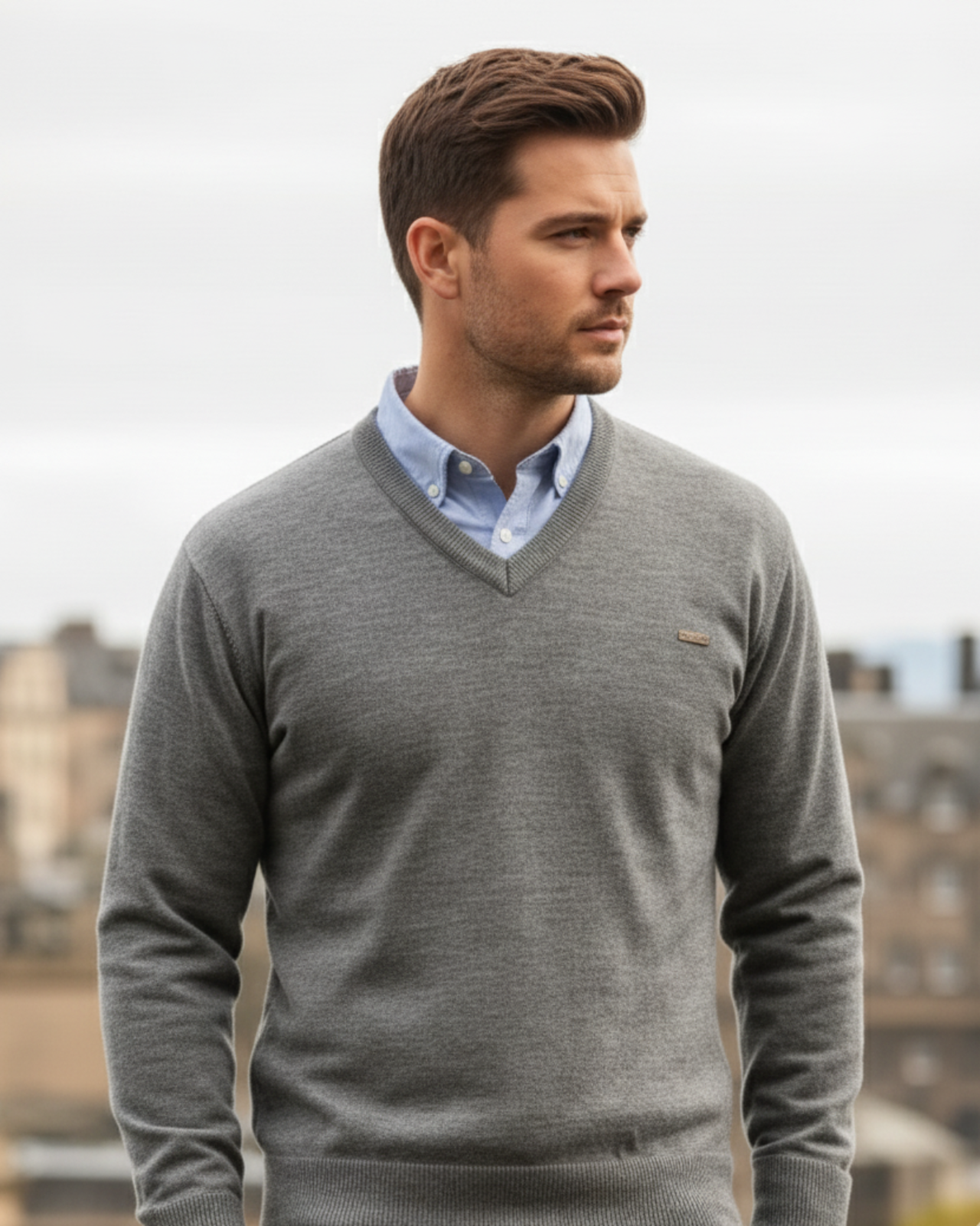 Merino Wool Monte Carlo V-Neck Pullover For Men