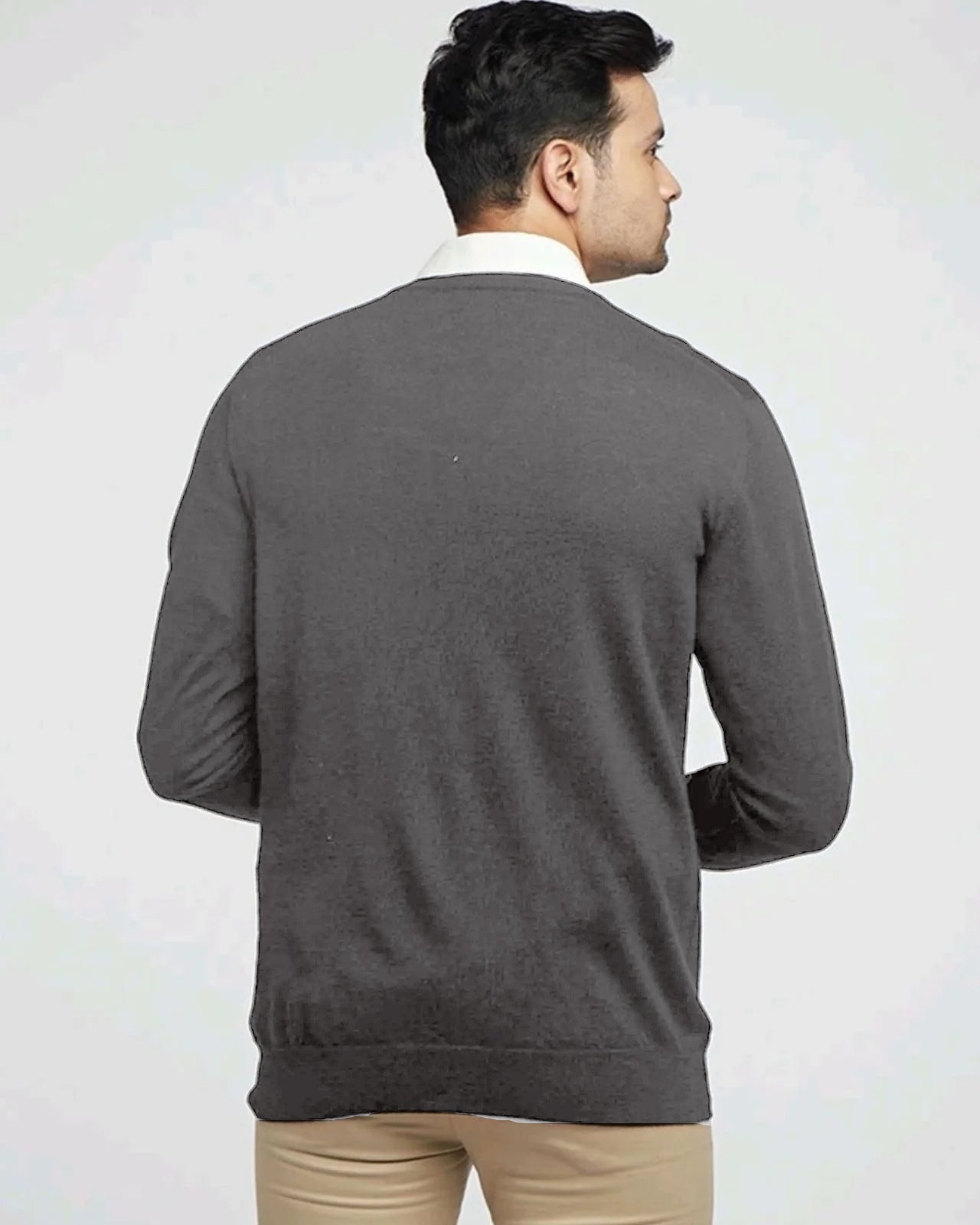 Merino Wool V-Neck Pullover For Men