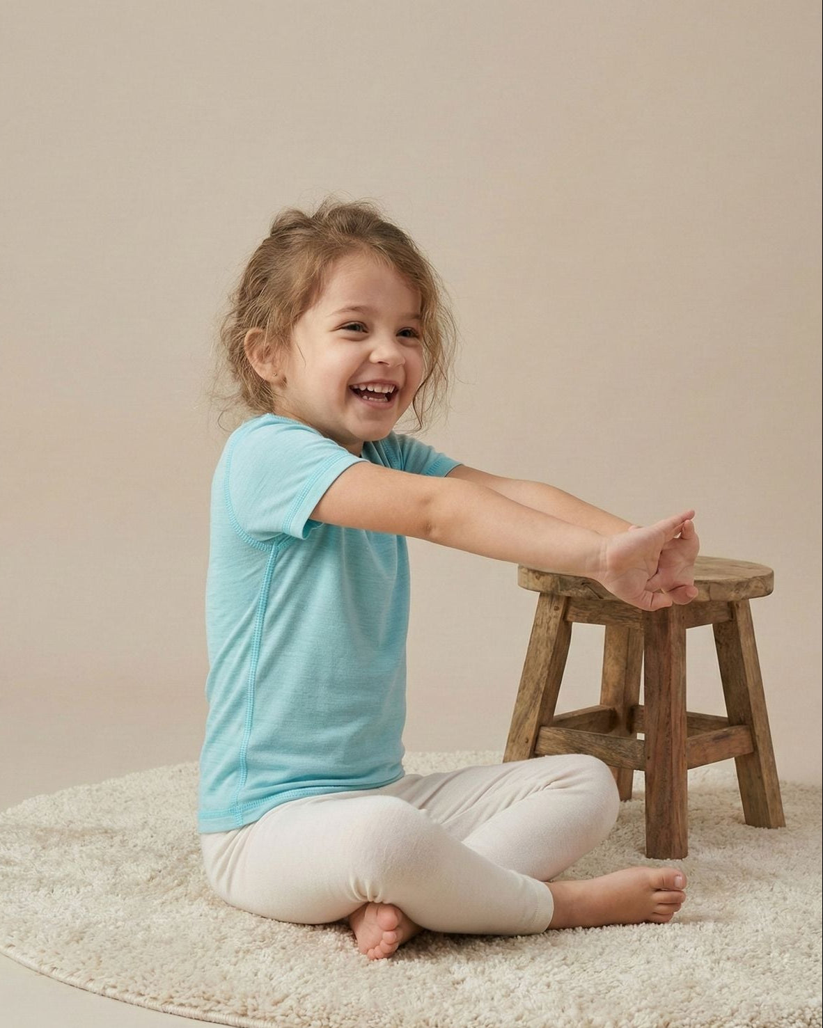 Girl's Half Sleeves Thermal | Merino Wool + Bamboo