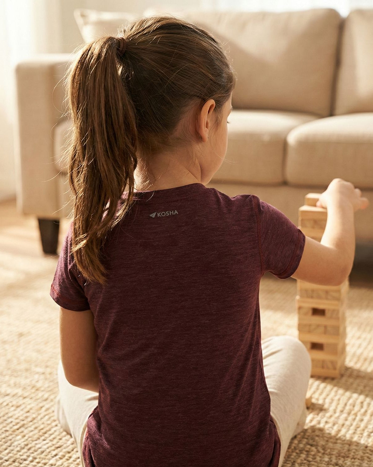 Girl's Half Sleeves Thermal | Merino Wool + Bamboo