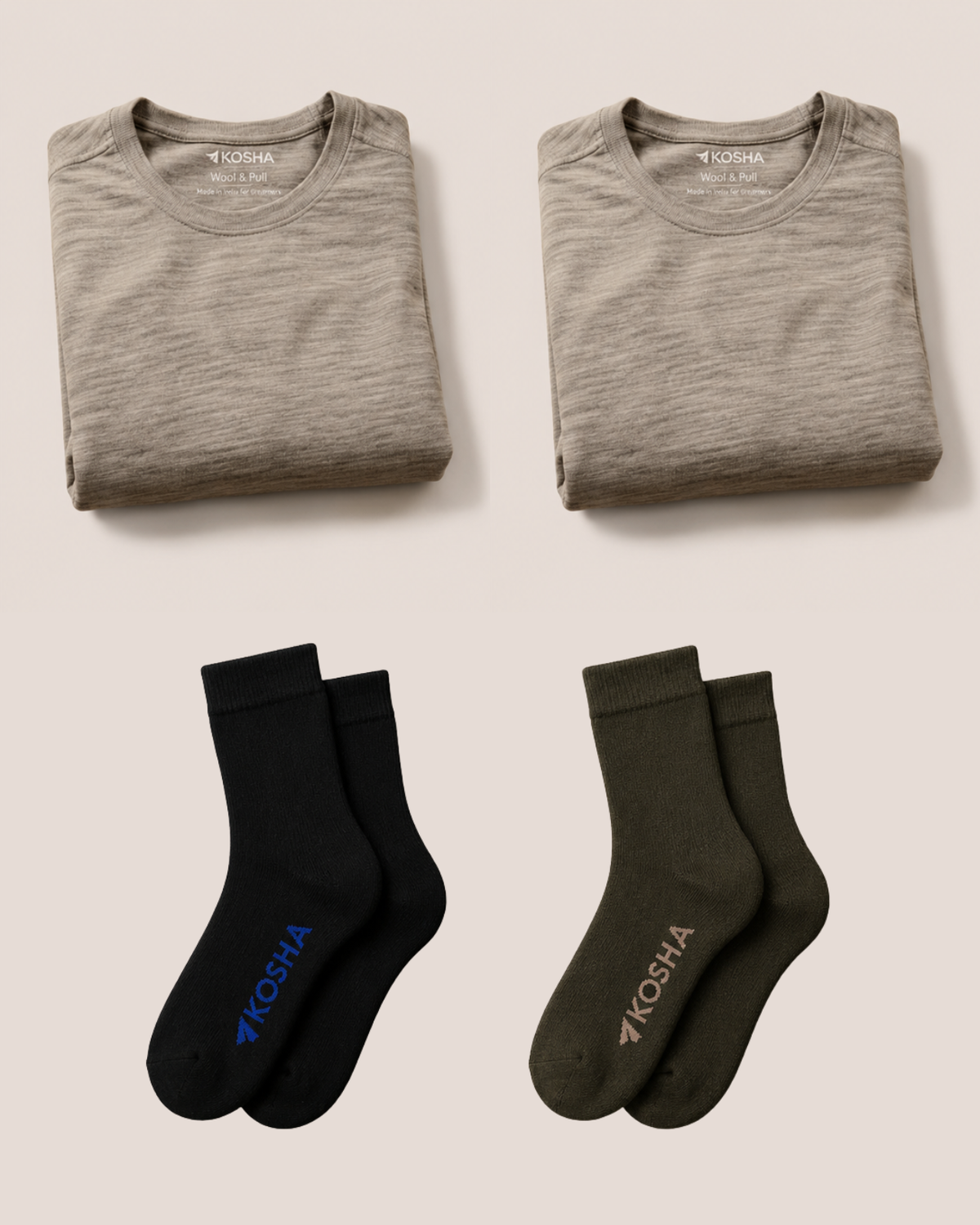 Men's Study Abroad Winter Bundle | 2 Thermal Tops + 2 Pairs of Socks