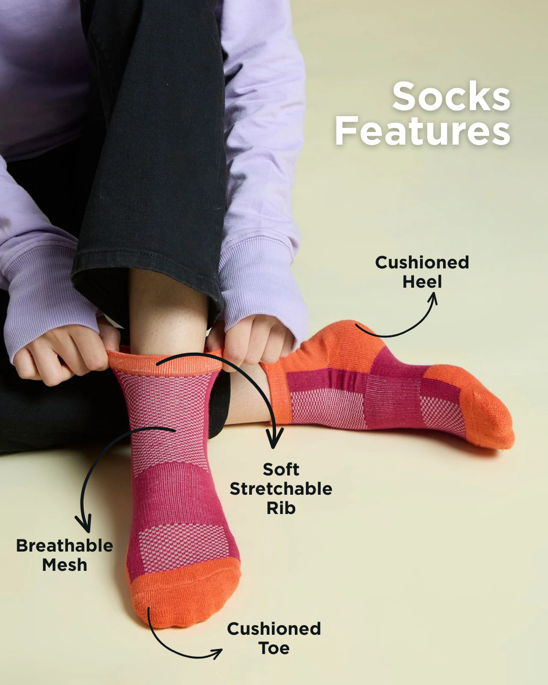 Ankle Length Technical Cushioned Socks For Women